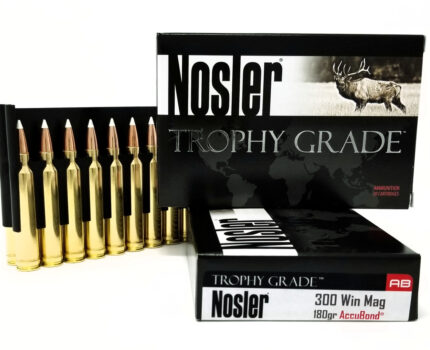 Nosler Trophy Grade Ammunition 300 Winchester Short Magnum (WSM) 180 Grain AccuBond Box of 20