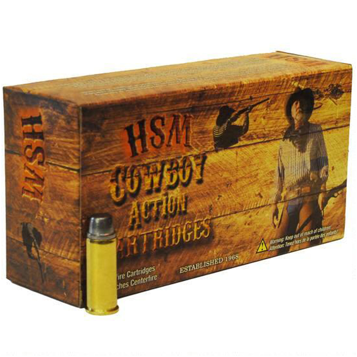 HSM Cowboy Action Hard Cast Handgun Ammunition 45 Colt 250gr RNFP 860 fps 50/ct HSM Cowboy Action Hard Cast Handgun Ammunition 45 Colt 250gr RNFP 860 fps 50/ct