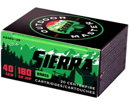 Sierra Sports Master Ammunition 40 S&W 180 Grain Jacketed Hollow Point Box of 20